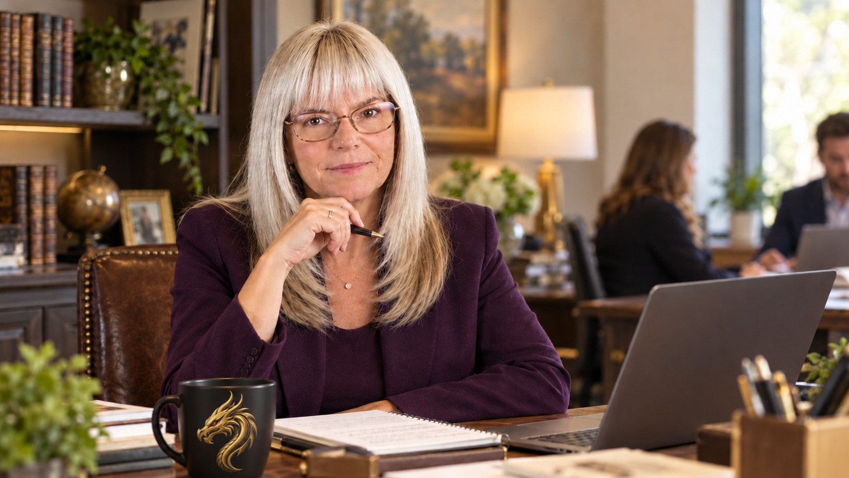 Ansley Wallace at her desk