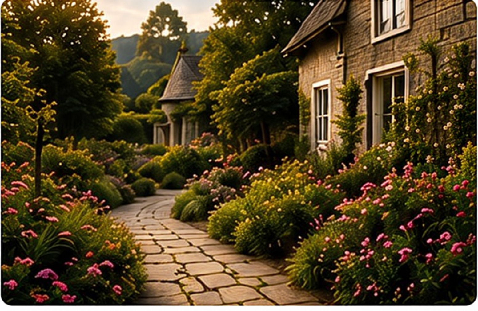Garden path leading to a home