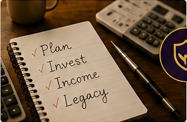 Financial planning notebook and calculator